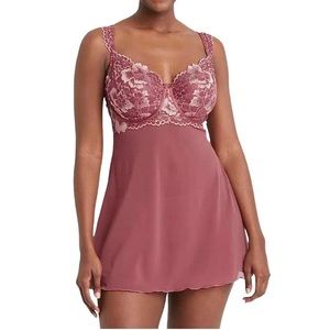 Auden Lingerie Babydoll Dress and panty set Size Large Lace Slip‎ halloween